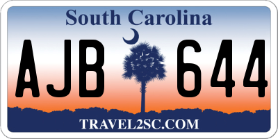 SC license plate AJB644
