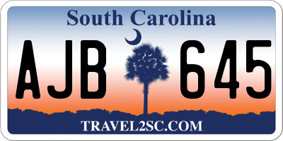 SC license plate AJB645