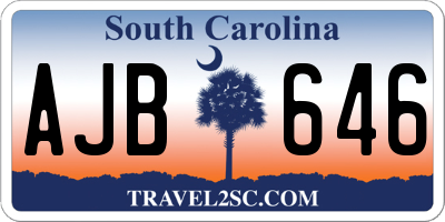 SC license plate AJB646