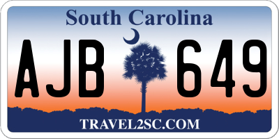 SC license plate AJB649
