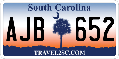 SC license plate AJB652