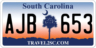 SC license plate AJB653