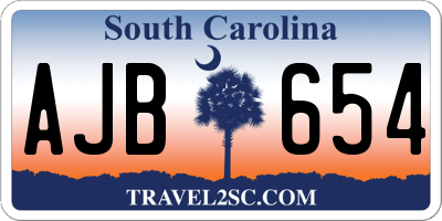 SC license plate AJB654