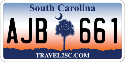 SC license plate AJB661