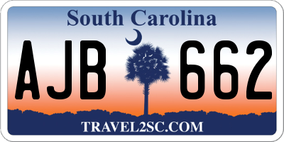 SC license plate AJB662