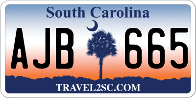 SC license plate AJB665