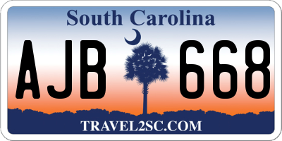 SC license plate AJB668