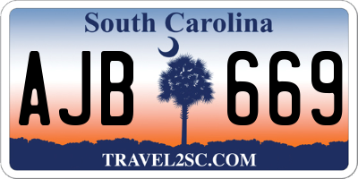 SC license plate AJB669