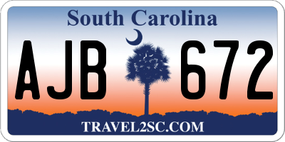 SC license plate AJB672