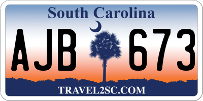 SC license plate AJB673