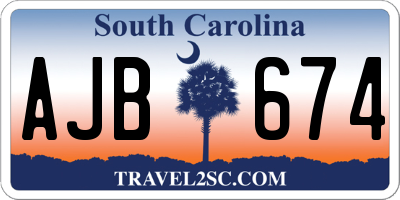SC license plate AJB674