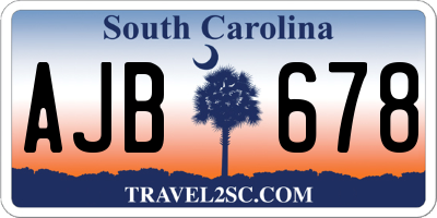 SC license plate AJB678
