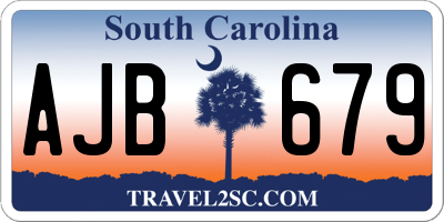 SC license plate AJB679