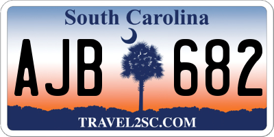 SC license plate AJB682