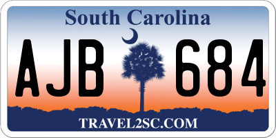 SC license plate AJB684