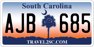 SC license plate AJB685