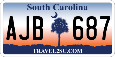 SC license plate AJB687