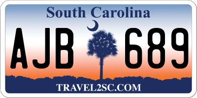SC license plate AJB689