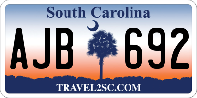 SC license plate AJB692
