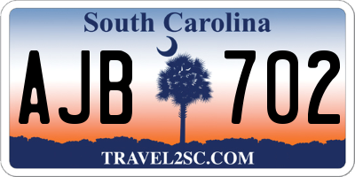 SC license plate AJB702