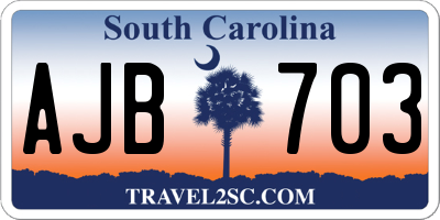 SC license plate AJB703