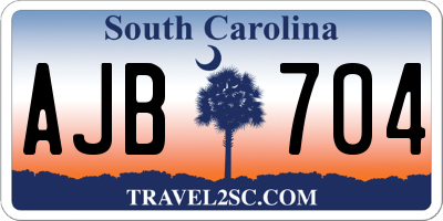 SC license plate AJB704