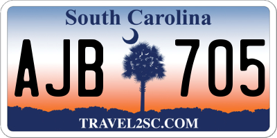 SC license plate AJB705