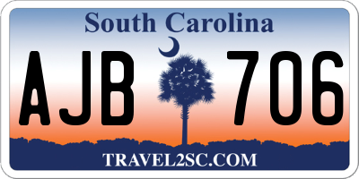 SC license plate AJB706