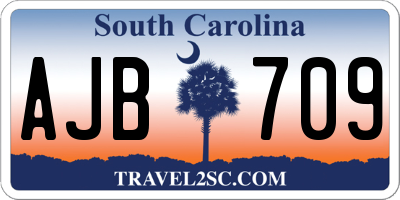 SC license plate AJB709