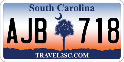 SC license plate AJB718