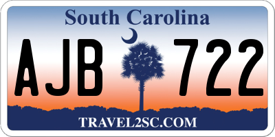 SC license plate AJB722