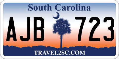 SC license plate AJB723