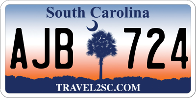 SC license plate AJB724