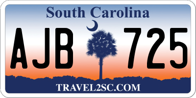 SC license plate AJB725