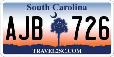 SC license plate AJB726