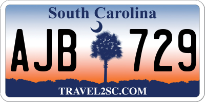 SC license plate AJB729