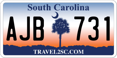 SC license plate AJB731