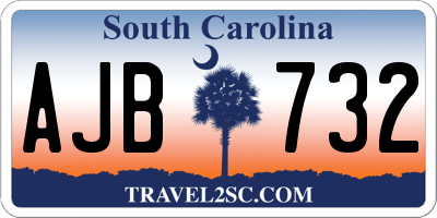 SC license plate AJB732