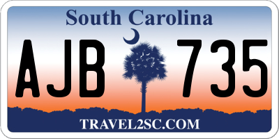 SC license plate AJB735