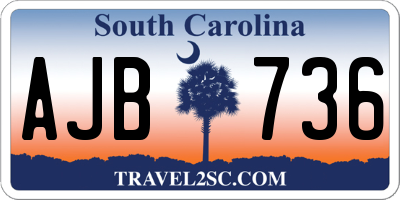 SC license plate AJB736