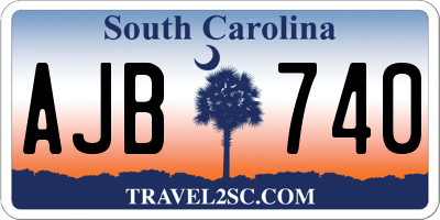 SC license plate AJB740