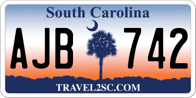 SC license plate AJB742