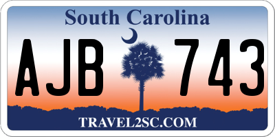 SC license plate AJB743