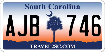 SC license plate AJB746