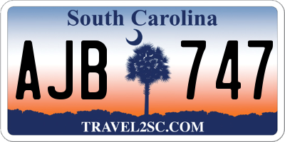 SC license plate AJB747