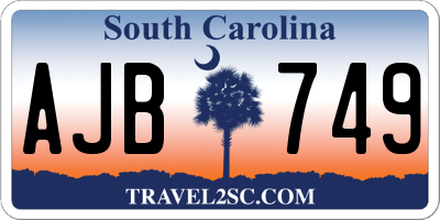 SC license plate AJB749