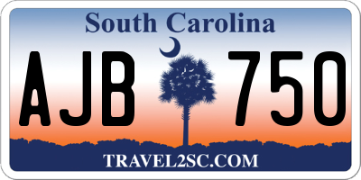 SC license plate AJB750
