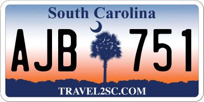 SC license plate AJB751