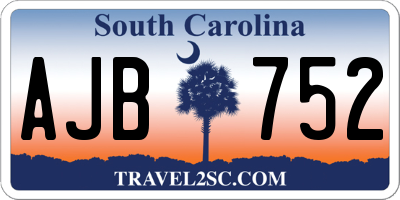SC license plate AJB752