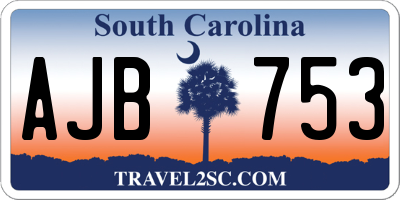 SC license plate AJB753